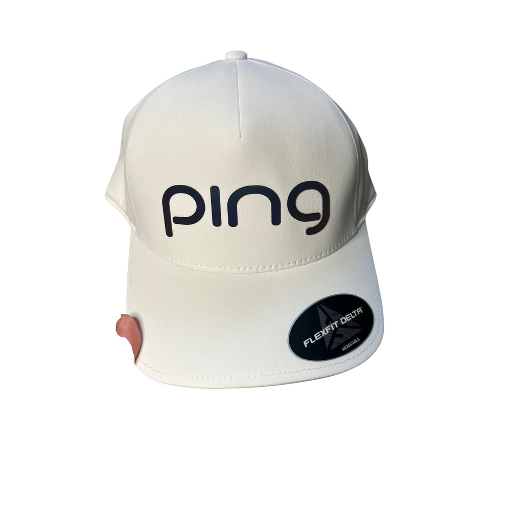 PING Flexfit Delta White Golf Cap Hat Adjustable Performance Women, NWT